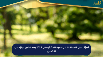 تعرّف على العطلات الرسمية المتبقية في 2025 بعد إعلان إجازة عيد الأضحى